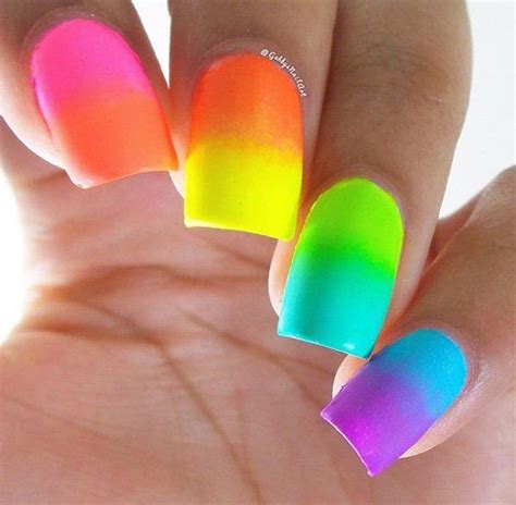 30+ Rainbow Nail Art Ideas | Rainbow nail art, Rainbow nails, Neon nails