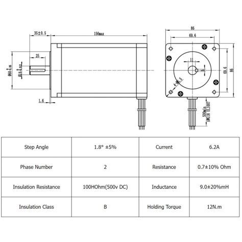 NEMA 34 Stepper Motor Specs, Wiring Datasheet, 50% OFF