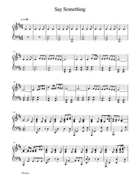 Say Something Sheet music for Piano (Solo) | Download and print in PDF ...