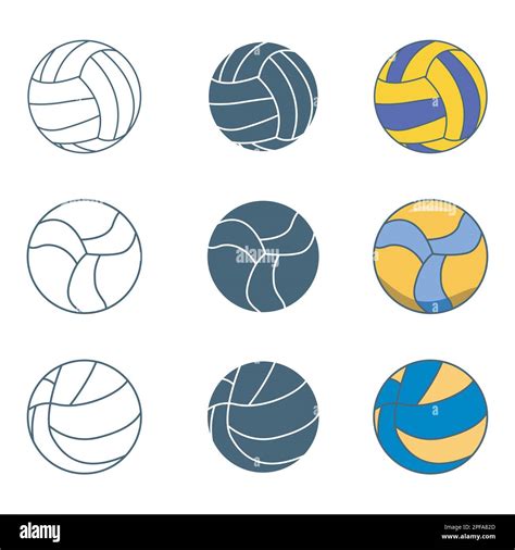 Volleyball silhouettes, Volleyball outline, Volleyball illustration set Stock Vector Image & Art ...