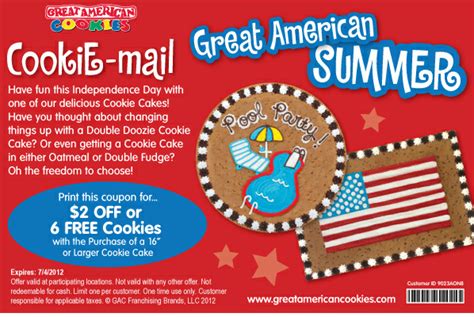 Great American Cookies: $2 off Printable Coupon