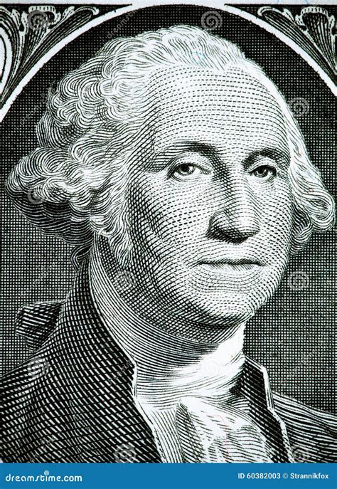 Close Up To George Washington Portrait On One Dollar Bill. Toned Stock Photo - Image: 60382003