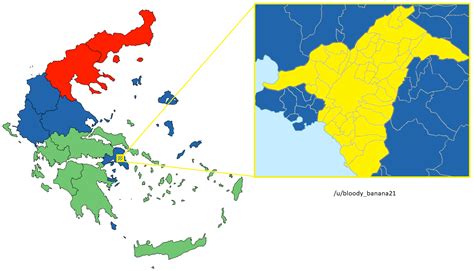 Greece divided into 4 regions of equal population [OC](x-post from /r/MapPorn) : r/greece