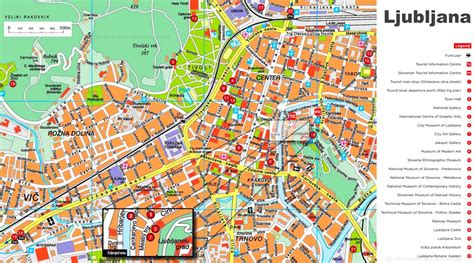 Ljubljana sightseeing map