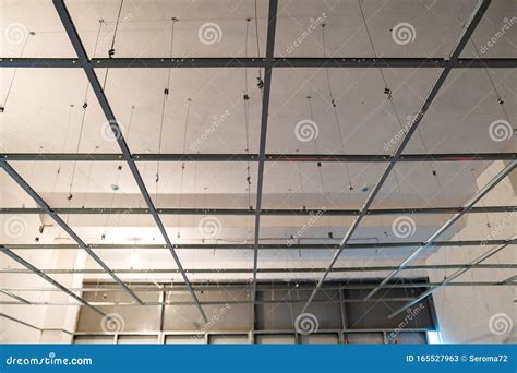 The Installation of Suspended Ceiling at the Construction Site Stock ...