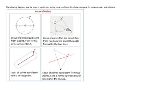 Geometric Loci: Diagrams and Examples of Points Satisfying Given Conditions | PDF