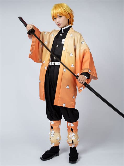 Demon Slayer Kimetsu no Yaiba Agatsuma Zenitsu Cosplay Costume cp05110 - Cosplay Shop