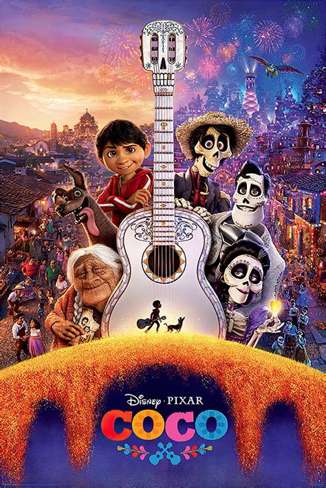 Coco - Pixar Movie Poster (Regular Style - Guitar & Skeletons) (Size ...