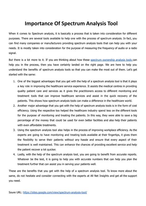 Importance Of Spectrum Analysis Tool by Spektrum Metrics - Issuu