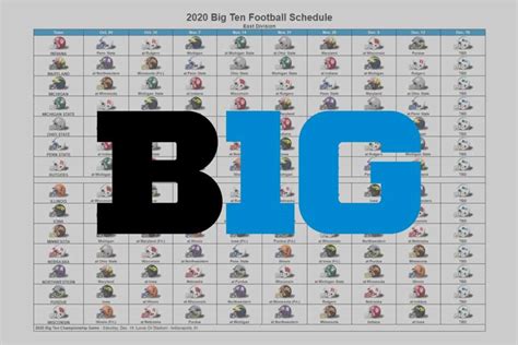 2020 Big Ten Football Helmet Schedule