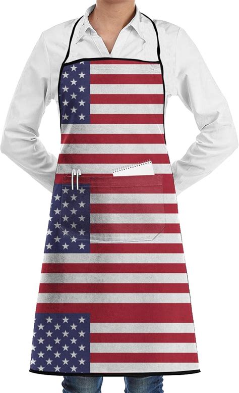 Amazon.com: American Flag Apron with Pocket for Chef Professional Grade ...