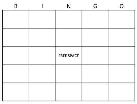 Blank Bingo Cards | Blank Bingo Card Template