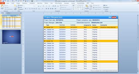 Free Project Management Worksheet Template for PowerPoint - Free PowerPoint Templates ...