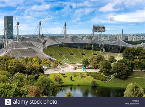 an aerial view of the olympic stadium in berlin, germany - stock image ...