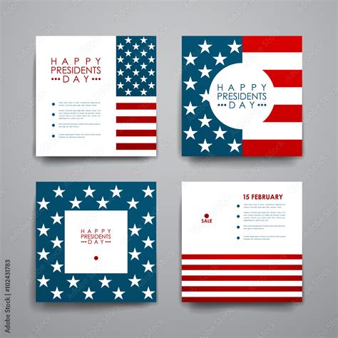 Set of modern design banner template in Presidents Day style Stock ...