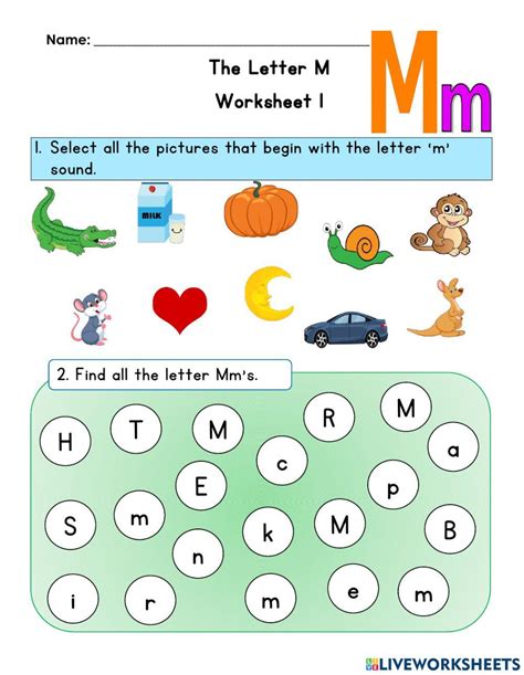 Tracing Letter M m Worksheet - Worksheets Library