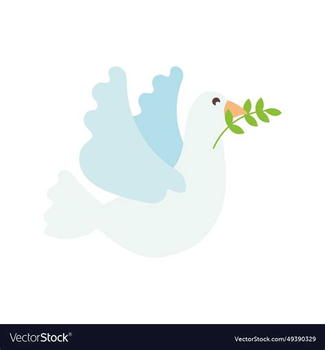 Dove with olive branch Royalty Free Vector Image