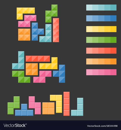 Tetris pieces Royalty Free Vector Image - VectorStock