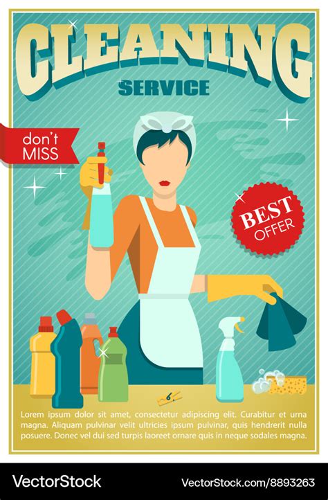 Cleaning service poster Royalty Free Vector Image