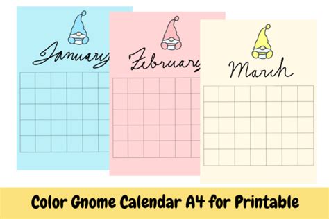 Gnome Calendar 12 Sheet Graphic by BeautifulHandmadeArt · Creative Fabrica