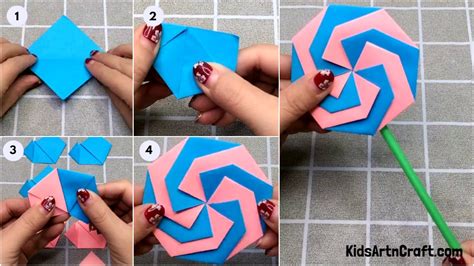 Paper Lollipop Craft - Learn to Make Origami Paper Candy with Step By ...