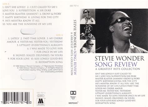 Stevie Wonder – Song Review / A Greatest Hits Collection (1996 ...