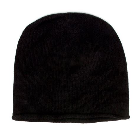 Black Beanie Cashmere Men`s Hat