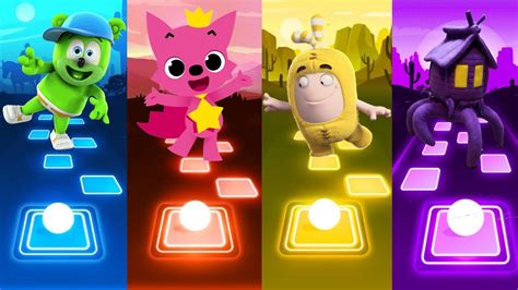 Gummy Bear VS Pinkfong VS Oddbods Fruit VS House Head | Tiles Hop EDM ...