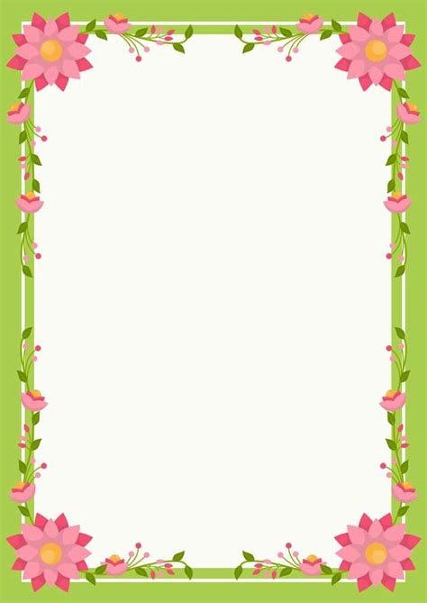 Bb Page Borders Design, Border Design, School Border | Flower frame, Flower border, Page borders ...