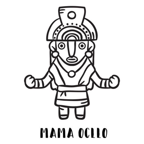 Mama Ocllo Inca Mtyhology Outline PNG & SVG Design For T-Shirts