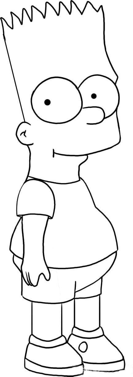 How To Draw Bart Simpson Step By Sketch Coloring Page