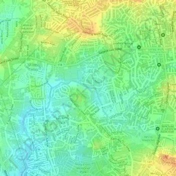 Tullahan River topographic map, elevation, terrain