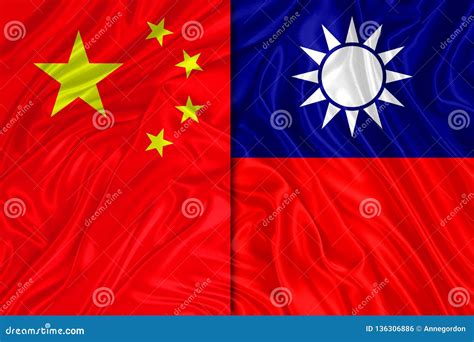 China and Taiwan flag stock illustration. Illustration of east - 136306886