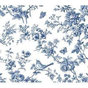 Amazon.com: Blue and White Bird Toile Wallpaper: Home Improvement ...