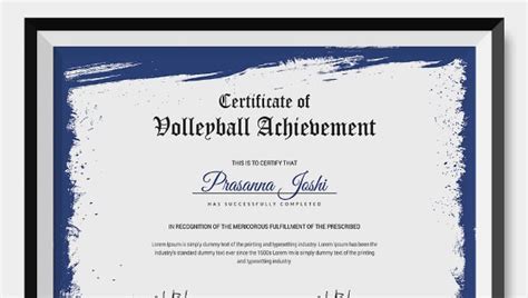 VolleyBall Certificate - 3 Word, PDF Documents Download