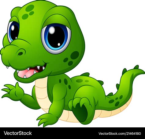 Cute baby crocodile cartoon Royalty Free Vector Image