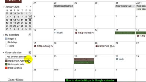 How to show holidays in Google calendar - YouTube