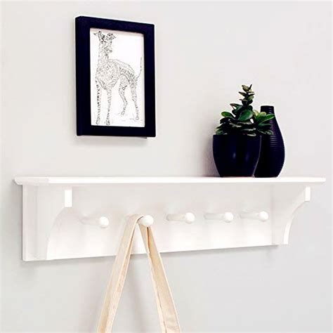 Winado Wall-Mounted Coat Hook Rack with 5 Dual Metal Hooks,Floating ...