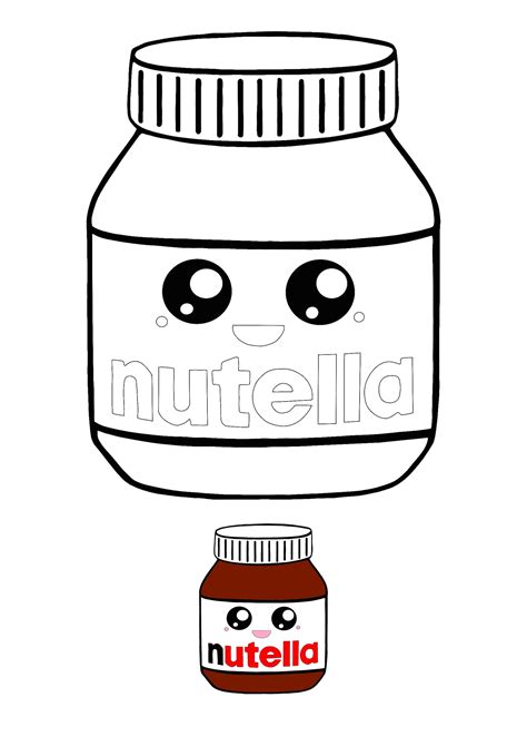 You can find here 2 free printable coloring pages of kawaii Nutella ...