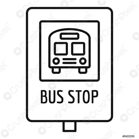 School bus stop sign icon, outline style - stock vector 3622255 ...