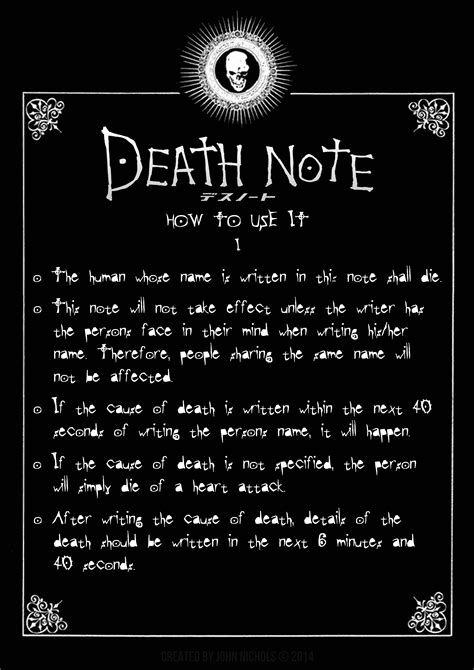 Death Note: A2 Poster - The First Page by JohnNichols4077 on DeviantArt