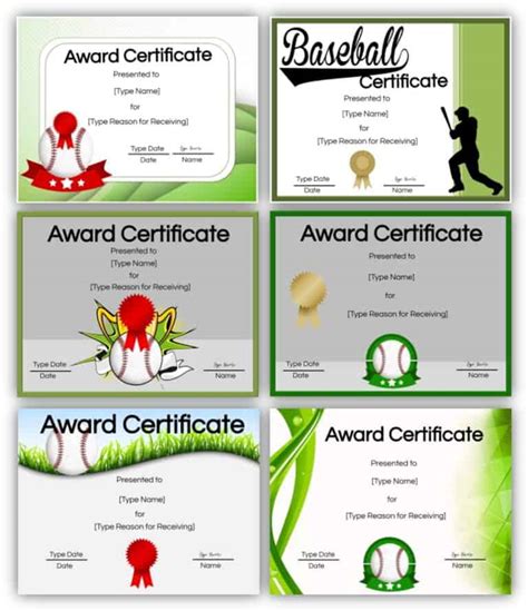 FREE Printable and Editable Baseball Awards with Certificate Templates