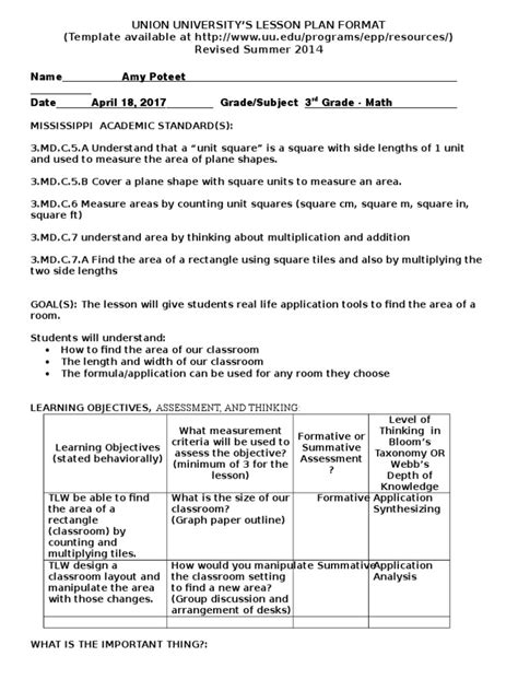 Summative Assessment Lesson Plan | Classroom Management | Classroom