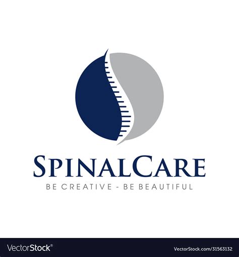 Spinal care logo design Royalty Free Vector Image