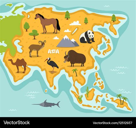 Asia Map Of Animals