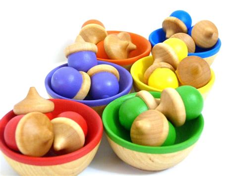 Wooden learning toys in every color of the rainbow