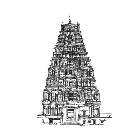 Indian Temple Drawing at PaintingValley.com | Explore collection of ...