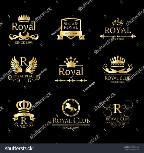 Royal Luxury Classic Logo Set Isolated: vector de stock (libre de ...