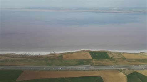 Aerial View Of Road Driving Along Tuz Golu Stock Footage SBV-347683853 - Storyblocks