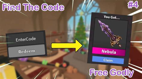 MM2 Find the CODE for a FREE GODLY! #4 - YouTube